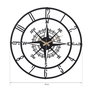 Wallity Reloj de pared decorativo en metal negro de 50 cm